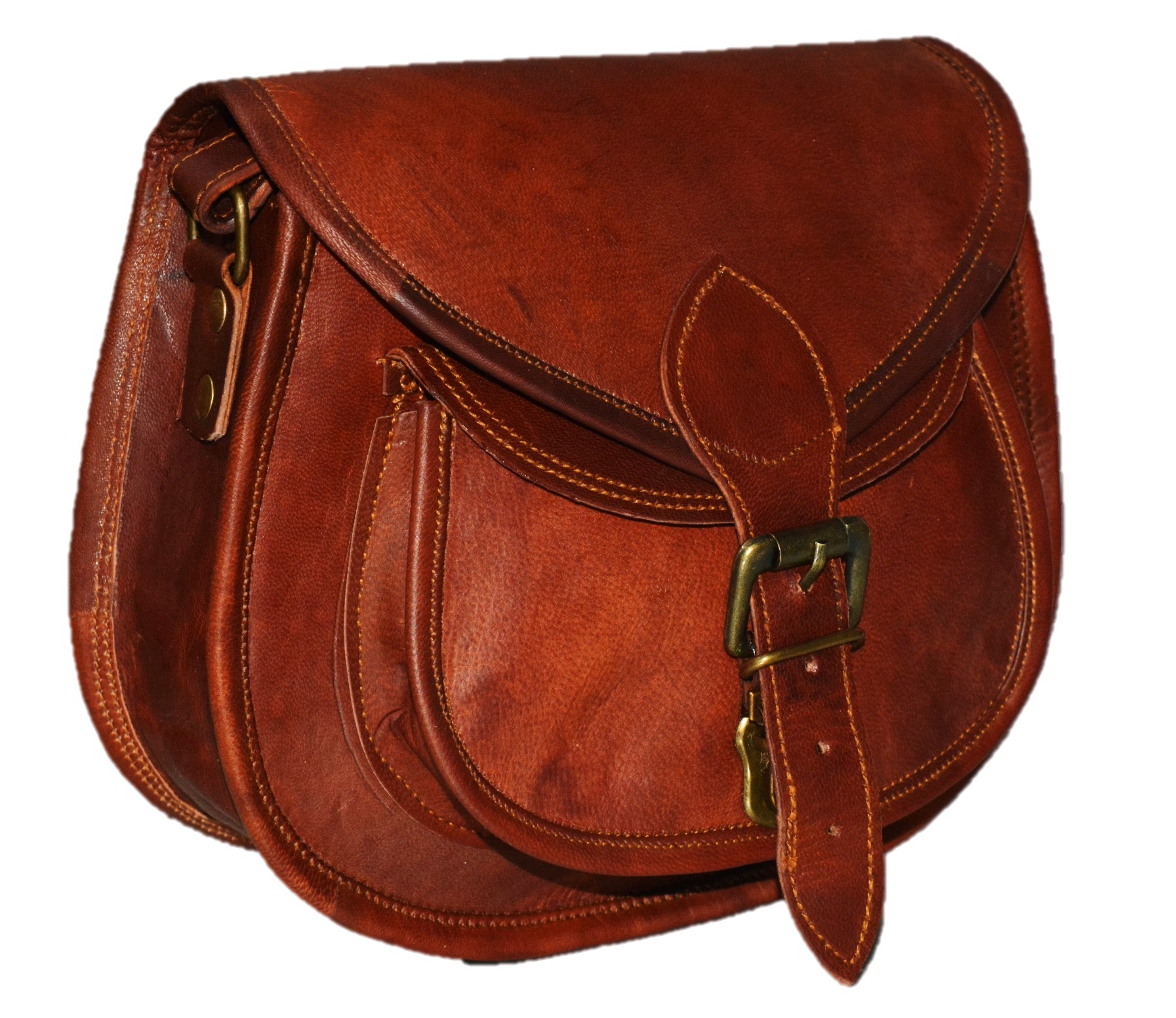 New Women Vintage Brown Leather Messenger Cross Body Bag Handmade Purse 